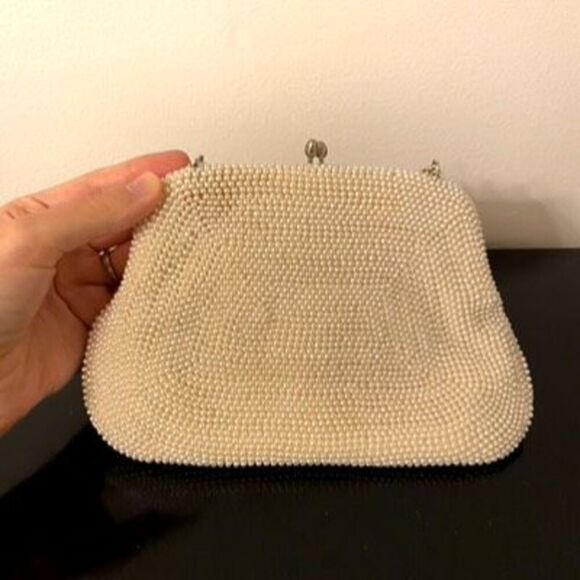 Vintage‎ Beaded Pearl Kisslock Purse - Picture 3 of 4